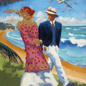 Couple Strolling On The Beach (Limited Edition - Print)